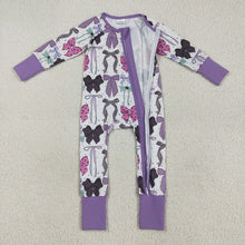 Load image into Gallery viewer, Baby Girls Long Sleeves Colorful Bows Zipper Rompers
