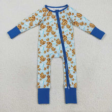 Load image into Gallery viewer, Sibling Boys Baby Girls Christmas Milk Cookies Zipper Footie Rompers
