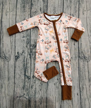 Load image into Gallery viewer, Baby Boys Fall Pumpkins Bows Fall Zipper Footie Rompers

