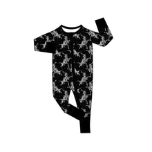 Load image into Gallery viewer, Baby Boys Black Horse Rodeos Western Zipper Pant Rompers
