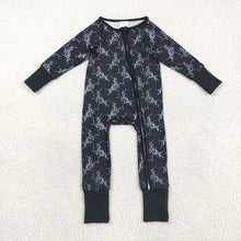 Load image into Gallery viewer, Baby Boys Black Horse Rodeos Western Zipper Pant Rompers
