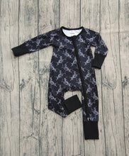 Load image into Gallery viewer, Baby Boys Black Horse Rodeos Western Zipper Pant Rompers
