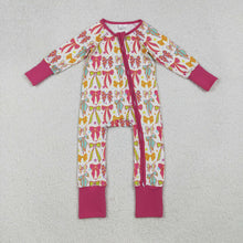 Load image into Gallery viewer, Baby Girls Long Sleeves Colorful Bows Stars Zipper Pant Rompers
