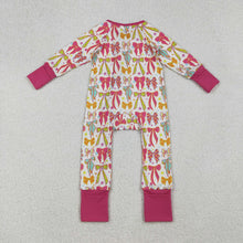 Load image into Gallery viewer, Baby Girls Long Sleeves Colorful Bows Stars Zipper Pant Rompers
