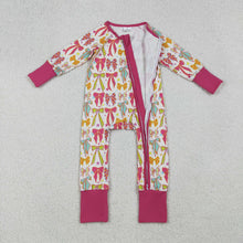 Load image into Gallery viewer, Baby Girls Long Sleeves Colorful Bows Stars Zipper Pant Rompers
