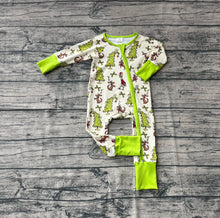 Load image into Gallery viewer, Baby Boys Christmas Trees Dogs Zipper Footie Rompers Preorder
