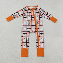 Load image into Gallery viewer, Baby Boys Ghosts Bats Halloween Zipper Footie Rompers

