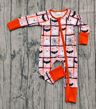 Load image into Gallery viewer, Baby Boys Ghosts Bats Halloween Zipper Footie Rompers
