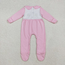 Load image into Gallery viewer, Embroidery Pumpkins Turkey Baby Girls Thanksgiving Pink Fall Footed Rompers
