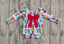 Load image into Gallery viewer, Baby Girls Christmas Green Face Holly Ruffle Rompers
