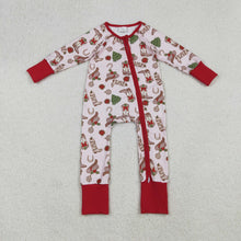 Load image into Gallery viewer, Sibling Baby Girls Boots Holly Trees Christmas Knee Length Dress Zipper Rompers Pajamas Sets

