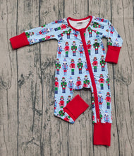 Load image into Gallery viewer, Baby Boys Christmas Soldiers Zipper Footie Rompers
