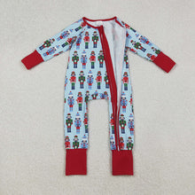 Load image into Gallery viewer, Baby Boys Christmas Soldiers Zipper Footie Rompers

