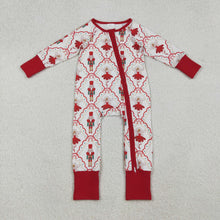 Load image into Gallery viewer, Sibling Baby Girls Bows Soldiers Dancers Checked Pant Christmas Pajamas Sets Zipper Rompers
