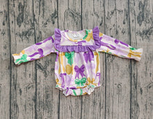Load image into Gallery viewer, Baby Boys Mardigras Bows Ruffle Sleeve Rompers
