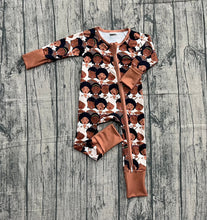 Load image into Gallery viewer, Baby Girls Black Girls Plaid Zipper Footie Rompers
