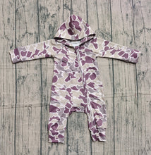 Load image into Gallery viewer, Baby Boys Grey Camo Hoodie Hunting Two Way Converbitle Rompers
