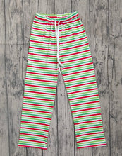 Load image into Gallery viewer, Adult Women Green Red Stripes Bottom Pants Pajamas
