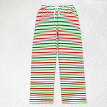 Load image into Gallery viewer, Adult Women Green Red Stripes Bottom Pants Pajamas
