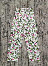 Load image into Gallery viewer, Adult Women Christmas Green Face Hearts Bottom Pants Pajamas
