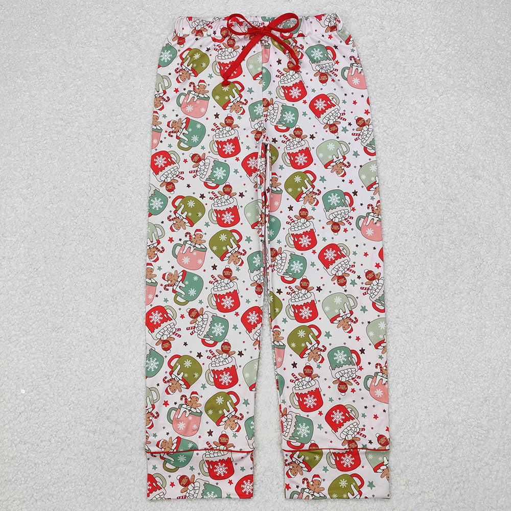 Adult Women Christmas Cups Gingerbread Bottom Pants Pajamas