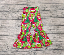 Load image into Gallery viewer, Baby Girls Christmas Green Frog Red Bell Bottom Pants
