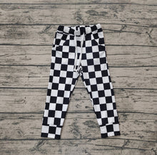 Load image into Gallery viewer, Baby Girls Black Checkered Jogger Pocket Pants
