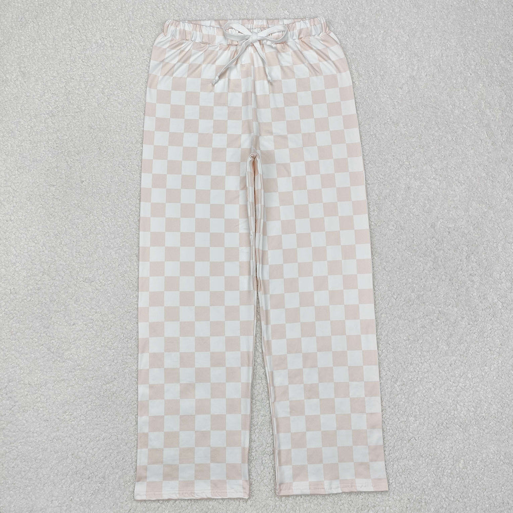 Adult Women Pink Checkered Bottom Pants