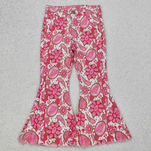 Load image into Gallery viewer, Sibling Baby Girls Western Bell Bottom Denim Jeans Pants
