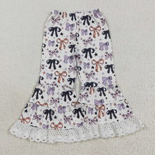 Load image into Gallery viewer, Baby Girls Colorful Bows Stars Plaid Bell Bottom Pants
