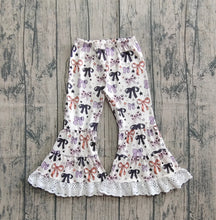 Load image into Gallery viewer, Baby Girls Colorful Bows Stars Plaid Bell Bottom Pants
