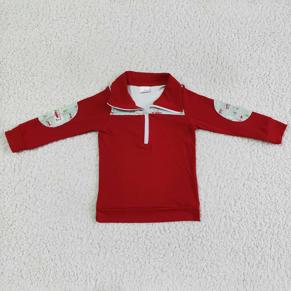 Baby Boys red camping pullover shirts tops