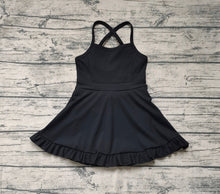 Load image into Gallery viewer, Baby Girls Black Knit Knee Length Active Wear Dresses

