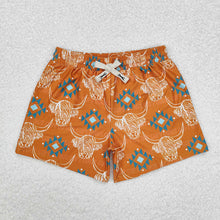 Load image into Gallery viewer, Baby Boys Western Cow Aztec Trunks Bottoms Swimsuits
