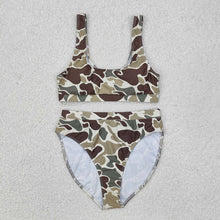 Load image into Gallery viewer, 5 Colors Adult Women Camouflage Top Bottom 2pcs Bikini Swimsuits Sets

