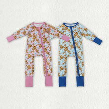Load image into Gallery viewer, Sibling Boys Baby Girls Christmas Milk Cookies Zipper Footie Rompers
