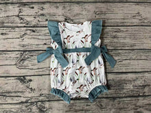 Load image into Gallery viewer, Baby Infant Girls Flying Ducks Flutter Sleeve Rompers
