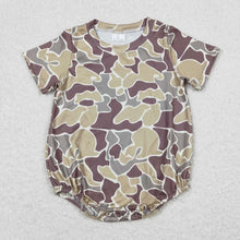 Load image into Gallery viewer, Sibling Baby Boys Short Sleeves Western Camo Rompers
