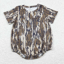 Load image into Gallery viewer, Sibling Baby Boys Short Sleeves Western Camo Rompers
