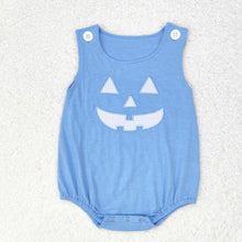 Load image into Gallery viewer, Sibling Baby Boys Girls Embroidery Ghosts Pumpkins Halloween Rompers
