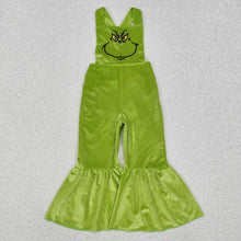 Load image into Gallery viewer, Baby Girls Christmas Green Frog Velvet Jumpsuits
