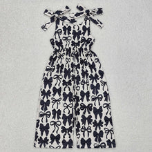 Load image into Gallery viewer, Baby Girls Black Cute Bows Straps Pants Jumpsuits
