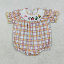 Load image into Gallery viewer, Sibling Baby Girls Fall Plaid Cows Farm Smocked Rompers Dresses
