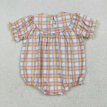 Load image into Gallery viewer, Baby Infant Girls Fall Plaid Cows Farm Smocked Rompers
