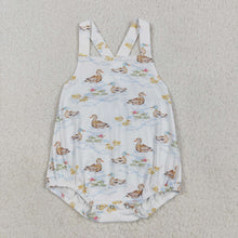 Load image into Gallery viewer, Baby Boys Strap Ducks Bubble Rompers
