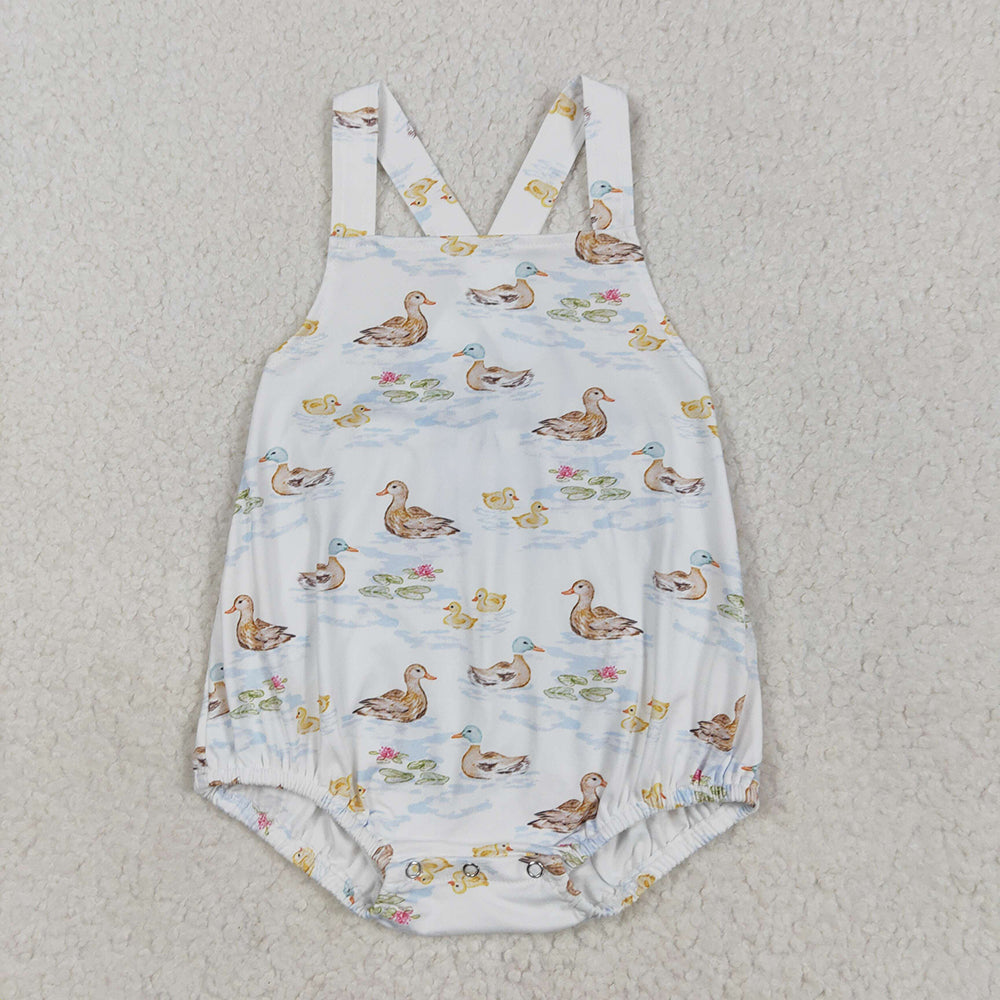 Baby Boys Strap Ducks Bubble Rompers
