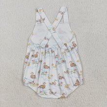 Load image into Gallery viewer, Baby Boys Strap Ducks Bubble Rompers
