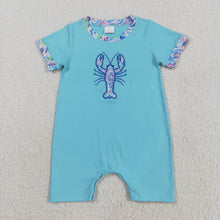 Load image into Gallery viewer, Sibling Embroidery Baby Boys Girls Floeal Crayfish Sumoer Clothes Sets Dress Rompers
