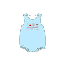 Load image into Gallery viewer, Baby Boys Blue Sleeveless Park Rompers
