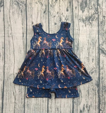 Load image into Gallery viewer, Baby Girls Navy Sleeveless Horses Cactus Skort Jumpsuits

